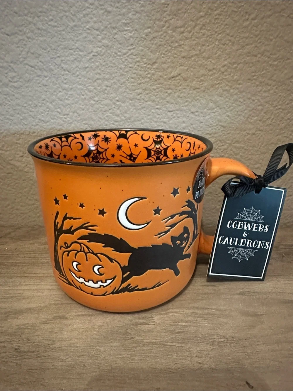 Cobwebs & Cauldrons Pumpkin & Cat Mug